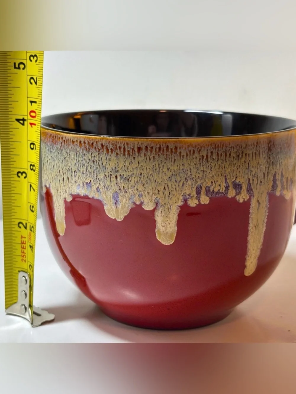 Pier 1 Imports Dripping Glaze Stoneware Oversized/Large Coffee Mugs Soup 3 Cups